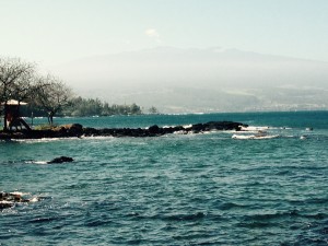 Mauna Kea seen from Richardson's Beach